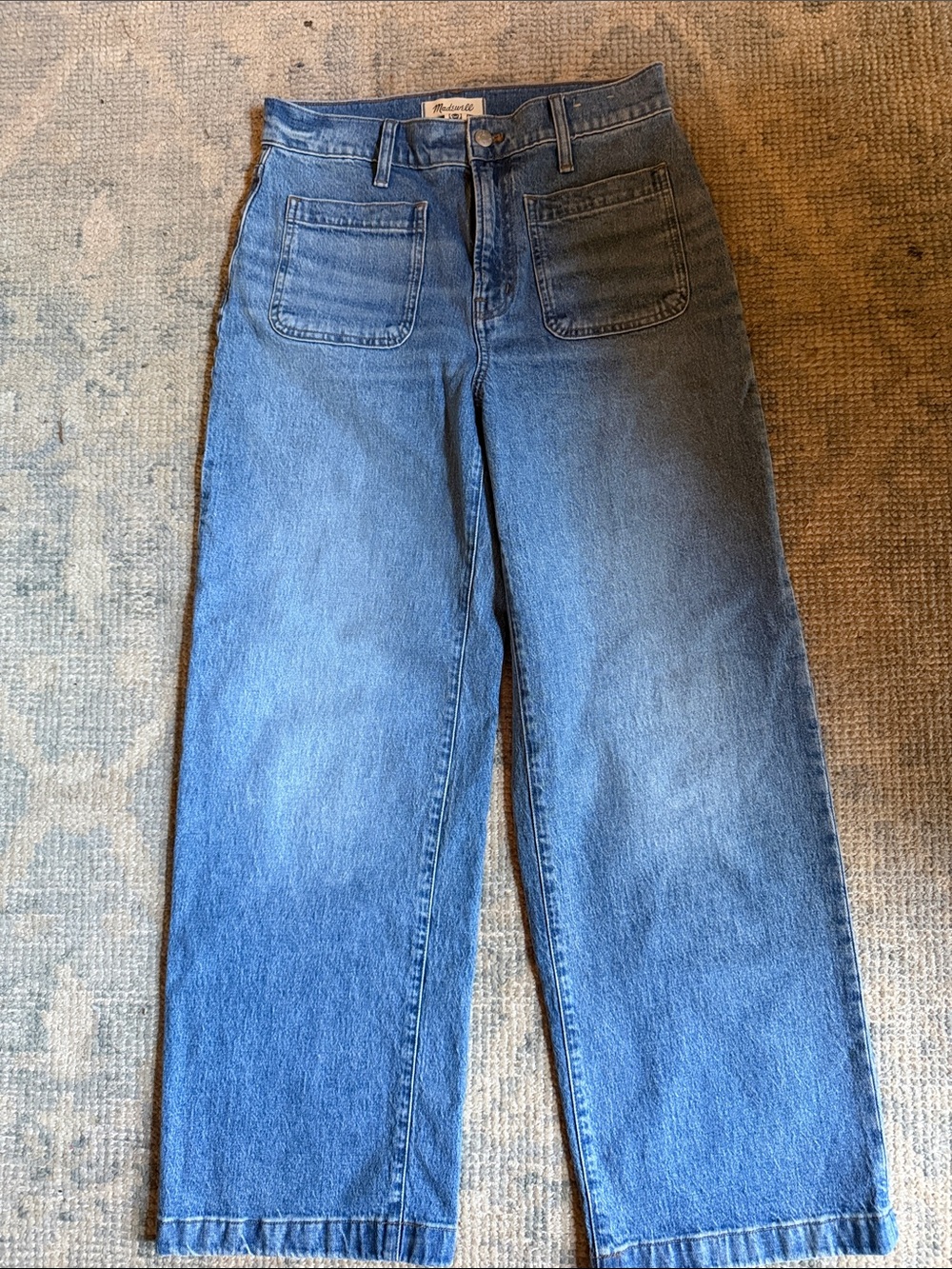 Madewell Perfect Vintage Wide-Leg Jeans in Medium Blue